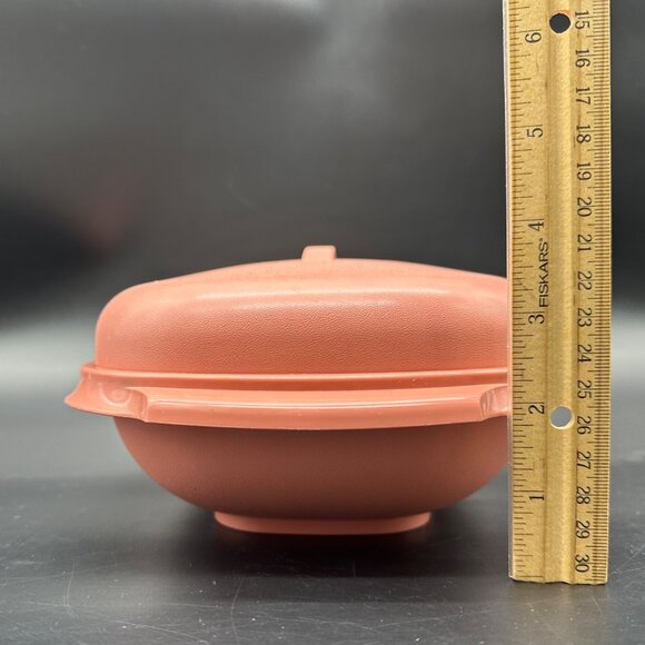 Vintage Tupperware Oval Microwave Steamer 6 Cups Dusty Rose Pink USA 90s 1273-5 - Picture 12 of 12